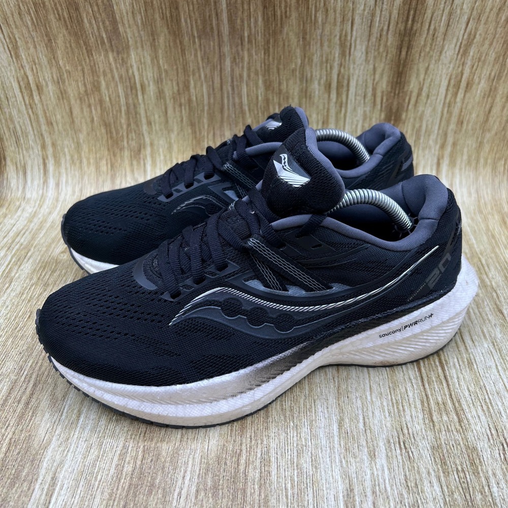 Saucony Triumph 20 Running Shoes Women's Size 7.5 Wide Black White S10760-10 - Picture 3 of 10